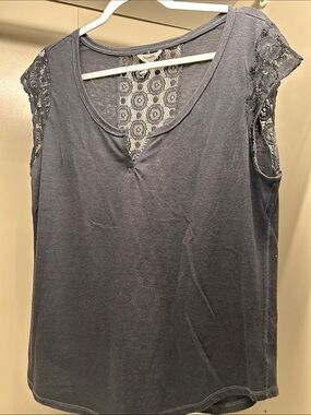 Aeropostale Cap Sleeve Charcoal Gray Top Size XL